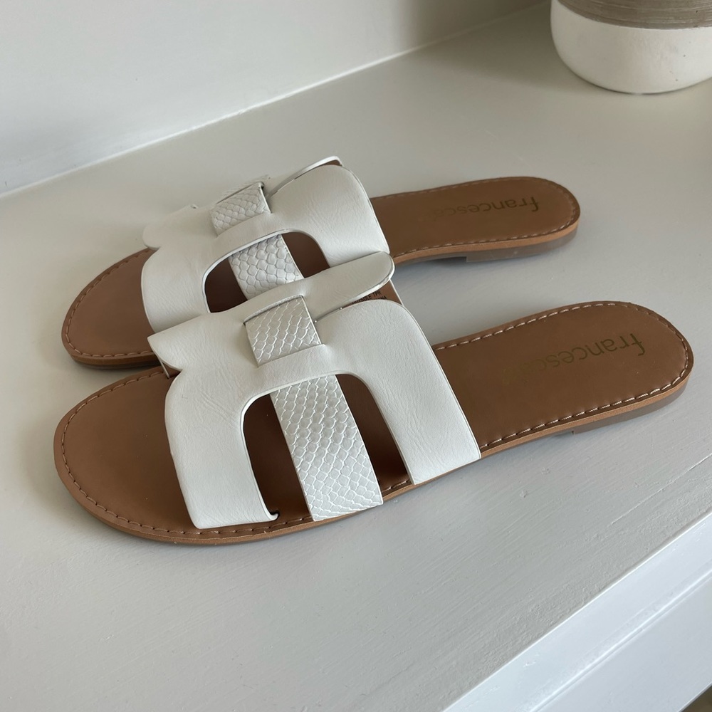 White sandals never worn outside